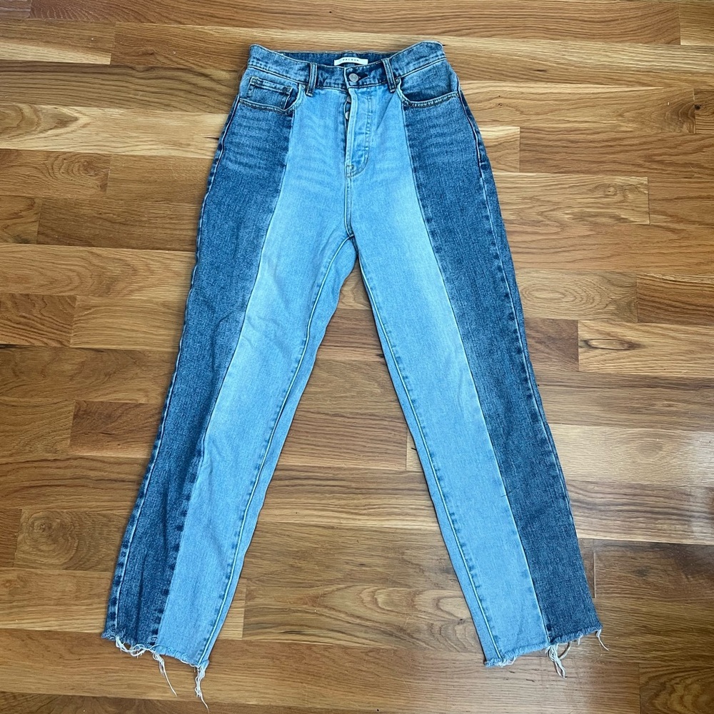 PacSun Blue Ankle Cropped Jeans with Two-Tone Design